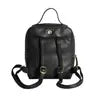 'ella' Black Pebble Grain Mini Real Leather Backpack