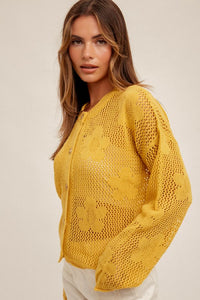 Floral Sweater-Dandelion Yellow