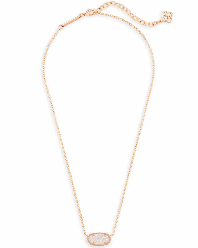 Kendra scott elisa rose gold pendant clearance necklace in iridescent drusy