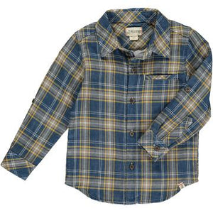 MEN-Atwood Shirt-Blue/Gold Plaid