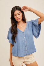 Denim Flutter Top