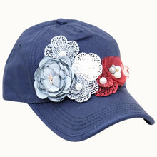 Floral Bouquet Pearl Bejeweled Glitz USA Cap