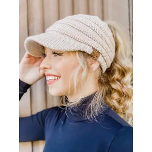 Knit Beanie Tail Cc Cap