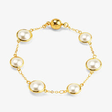 Half Pearl and Chain Magnet Bracelet