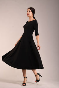 Oynx Black Midi Dress