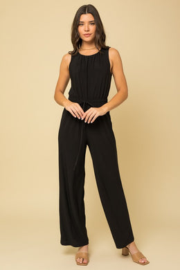 Black Drawstring Jumpsuit