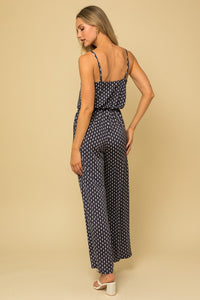 Navy Abstract Jumpsuit