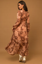 Brown Rose Maxi Dress