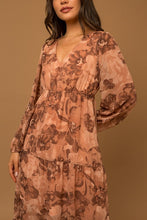 Brown Rose Maxi Dress