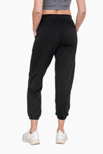 Swoop Back Twill Joggers-Black