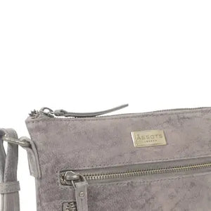 'rue' Distressed Grey Real Leather Crossbody Bag