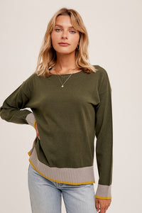 Green/Gold Sweater Pullover