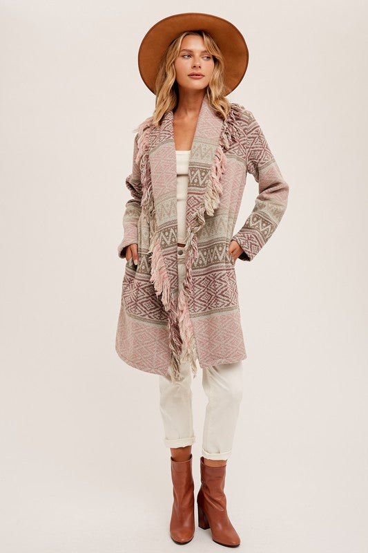 Fringe Aztec Cardigan