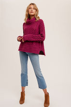 Magenta Cable Sweater