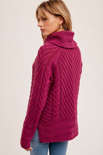 Magenta Cable Sweater