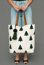 White & Green Tree Tote