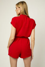 Red Side Tie Romper