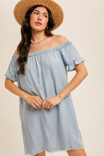Blue Off Shoulder Dress