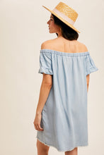 Blue Off Shoulder Dress