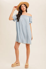 Blue Off Shoulder Dress