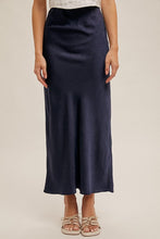 Navy Crinkle Skirt