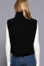 Corduroy Puffer Vest-Black