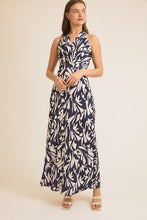 Navy/Cream Floral Maxi Dress