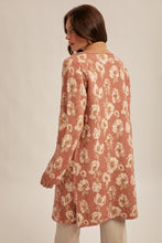 Floral Collared Sweater Coat