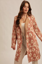 Floral Collared Sweater Coat