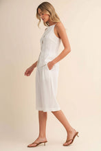 Linen Vest & Shorts Set-White