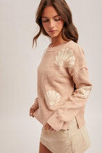 Seashell Motif Sweater-Mauve