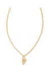 CRYSTAL LETTER SHORT P PENDANT NECKLACE