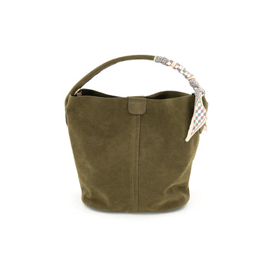 BC Bag-Suede Bucket Bag-Olive