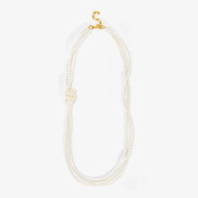 Long Layered Side Knot Pearl Necklace