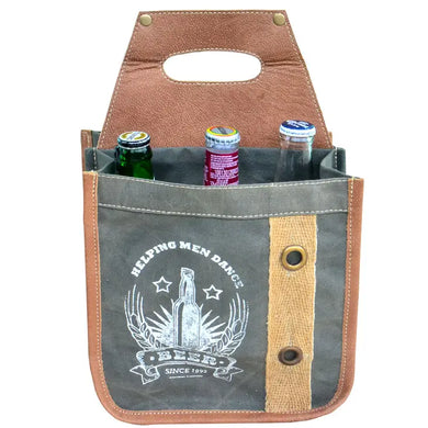 Grey Canvas Helping Men Dance Beer Carrier