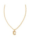 CRYSTAL LETTER SHORT C PENDANT NECKLACE