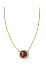 BASKETBALL SHORT PENDANT NECKLACE GOLD ORANGE GOLDSTONE