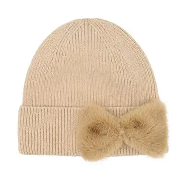 Faux Fur Ribbon C.C Beanie