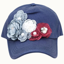 Floral Bouquet Pearl Bejeweled Glitz USA Cap