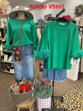 Cashmere Scoop Neck Top-Emerald