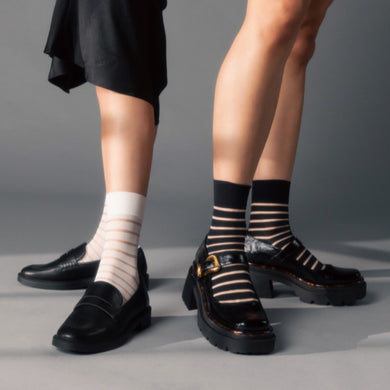 Sheer Stripe Microfiber Crew