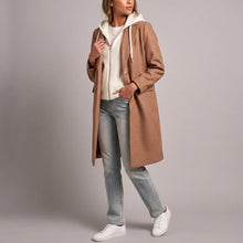 Trench Coat With Fooler Hoodie-Biscotti