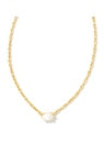 CAILIN CRYSTAL PENDANT NECKLACE GOLD IVORY MOTHER OF PEARL