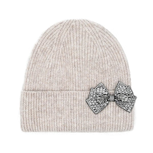 Rhinestone Bow Cuff C.C Beanie