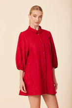 Faux Suede Exaggerated Sleeve Dress/Tunic-Deep Red