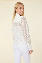 Vegan Leather Laser Cut Shirt-White