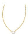 CAILIN CRYSTAL PENDANT NECKLACE GOLD METAL WHITE CZ
