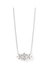 LINDY RAE ELISA SHORT PENDANT NECKLACE SILVER WHITE CRYSTAL