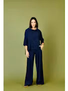 AUDREY COWL NECK-Navy