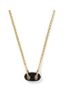 BAILEY PAVE SHORT PENDANT NECKLACE GOLD BLACK CRYSTAL